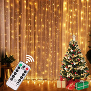 remote Lights Curtain Garland Merry Christmas Decorations